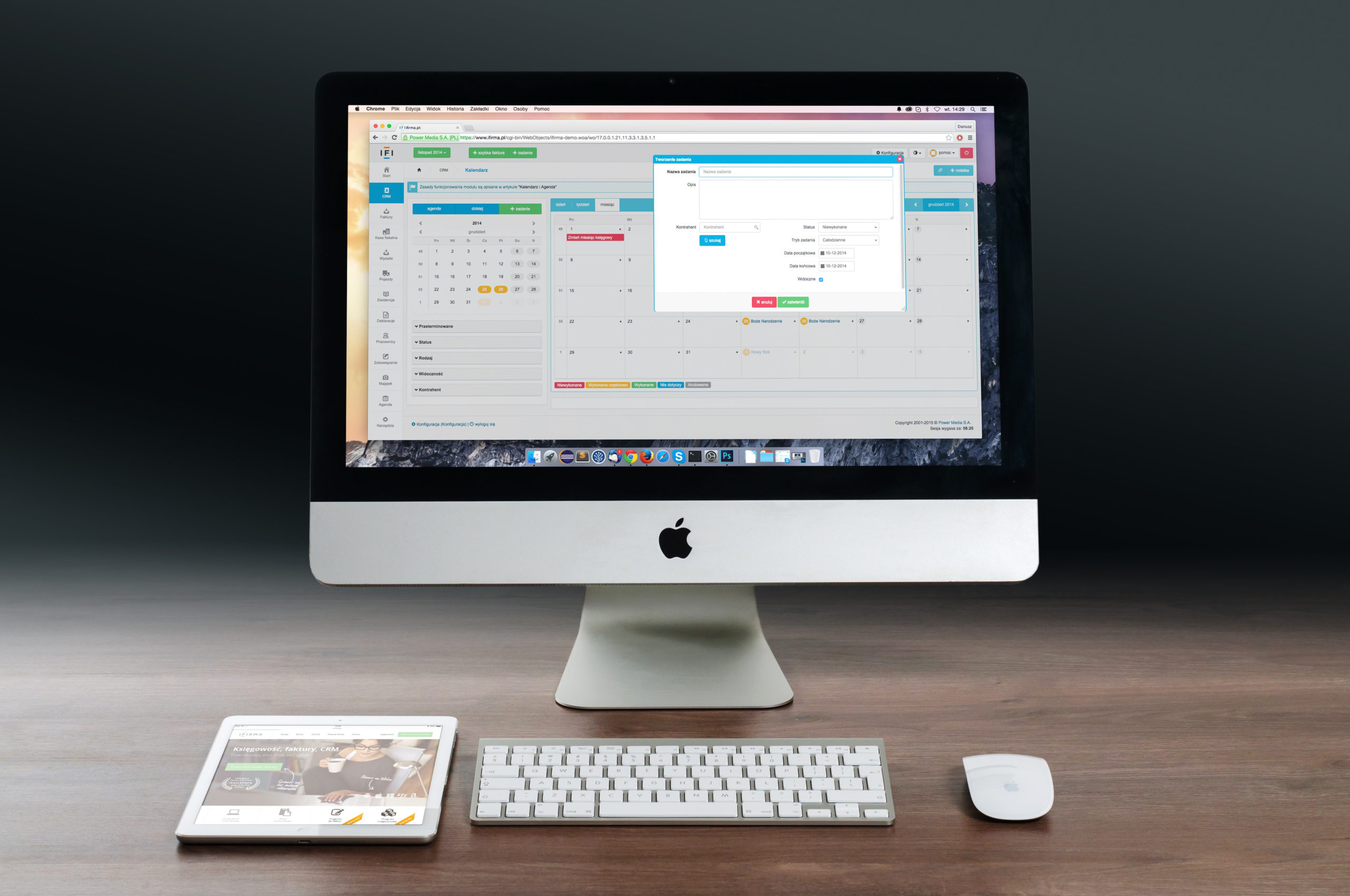 Canva - Silver Imac, Apple Magic Keyboard, and Magic Mouse on Wooden Table